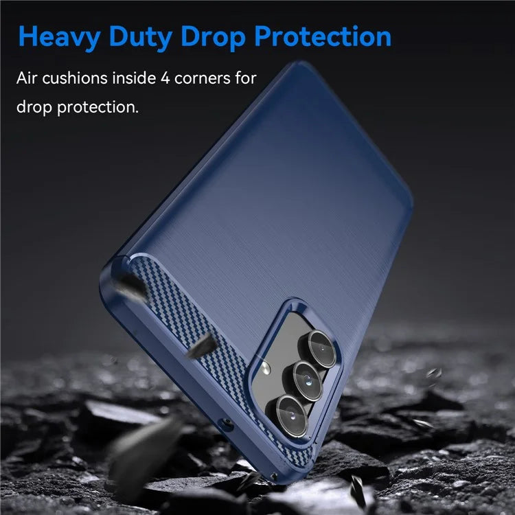 For Samsung Galaxy M55 5G / C55 5G / F55 5G Brushed Phone Case Carbon Fiber Texture Soft TPU Cover