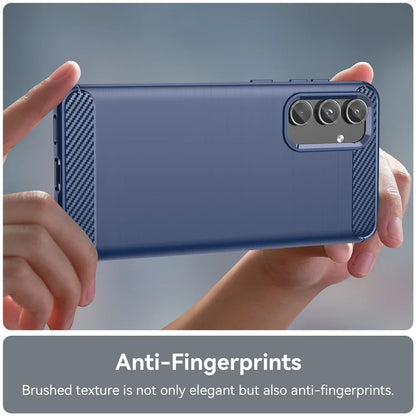 For Samsung Galaxy M55 5G / C55 5G / F55 5G Brushed Phone Case Carbon Fiber Texture Soft TPU Cover