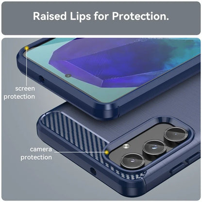 For Samsung Galaxy M55 5G / C55 5G / F55 5G Brushed Phone Case Carbon Fiber Texture Soft TPU Cover