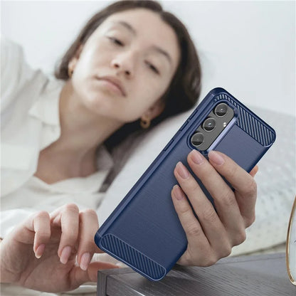 For Samsung Galaxy M55 5G / C55 5G / F55 5G Brushed Phone Case Carbon Fiber Texture Soft TPU Cover