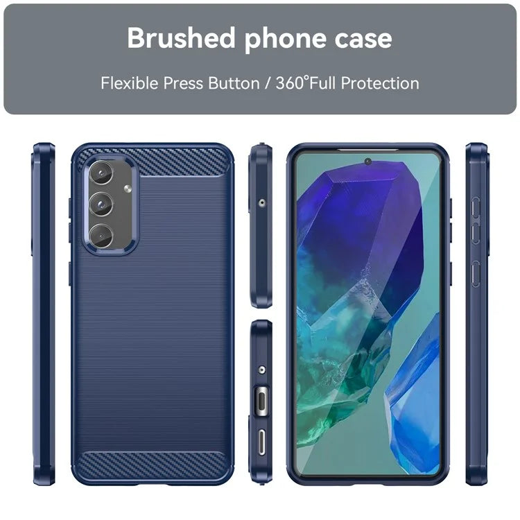For Samsung Galaxy M55 5G / C55 5G / F55 5G Brushed Phone Case Carbon Fiber Texture Soft TPU Cover