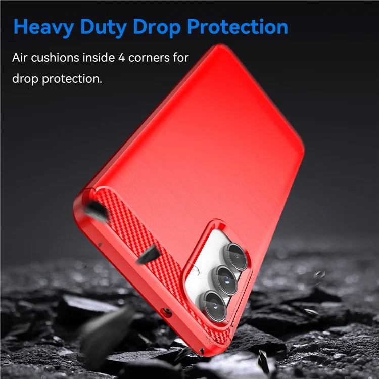 For Samsung Galaxy M55 5G / C55 5G / F55 5G Brushed Phone Case Carbon Fiber Texture Soft TPU Cover