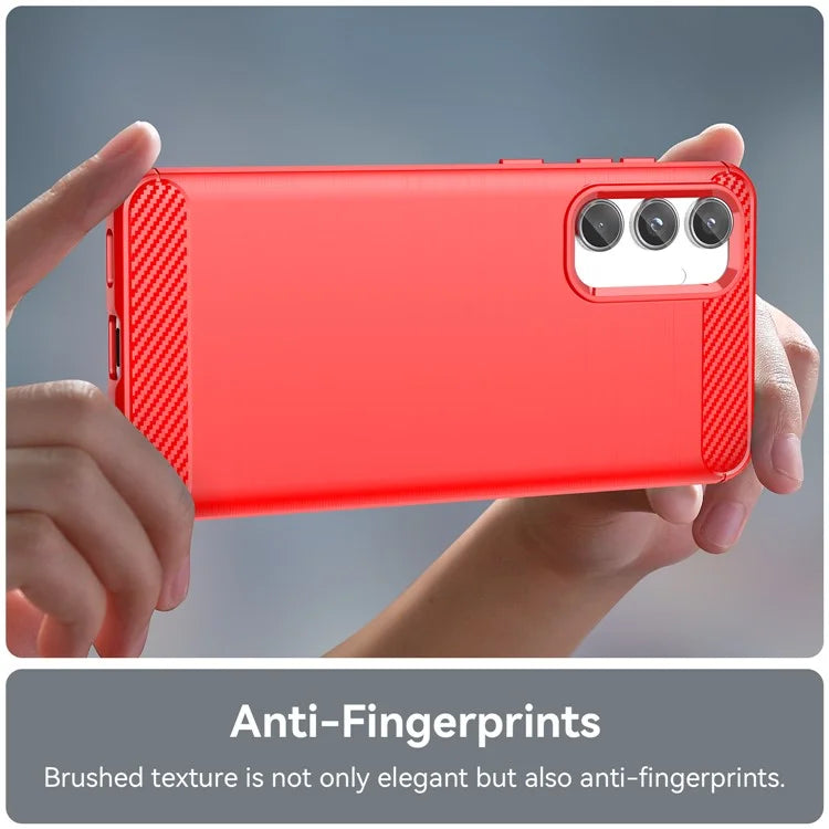 For Samsung Galaxy M55 5G / C55 5G / F55 5G Brushed Phone Case Carbon Fiber Texture Soft TPU Cover