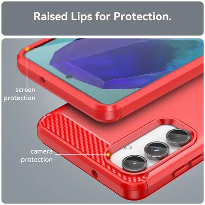 For Samsung Galaxy M55 5G / C55 5G / F55 5G Brushed Phone Case Carbon Fiber Texture Soft TPU Cover