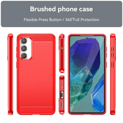 For Samsung Galaxy M55 5G / C55 5G / F55 5G Brushed Phone Case Carbon Fiber Texture Soft TPU Cover