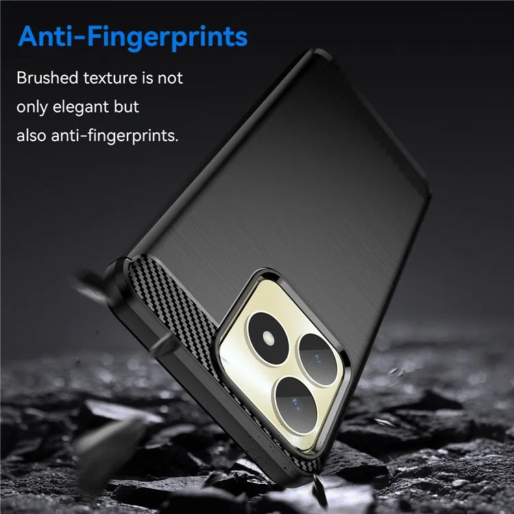 For Realme Note 50 4G Case Carbon Fiber Texture Anti-drop TPU Back Cover