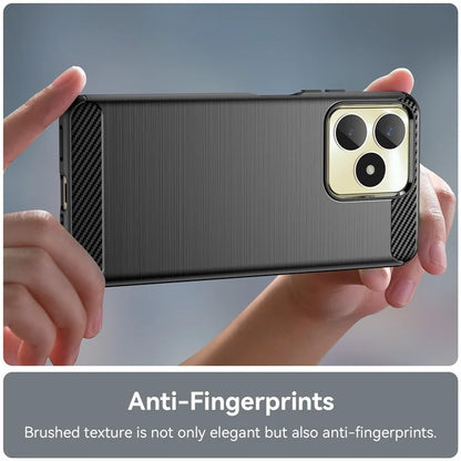 For Realme Note 50 4G Case Carbon Fiber Texture Anti-drop TPU Back Cover