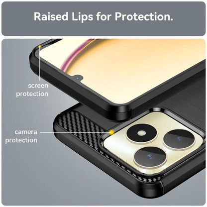 For Realme Note 50 4G Case Carbon Fiber Texture Anti-drop TPU Back Cover