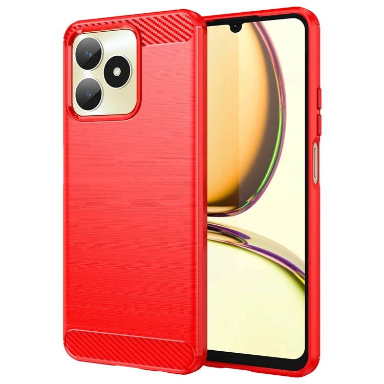 For Realme Note 50 4G Case Carbon Fiber Texture Anti-drop TPU Back Cover