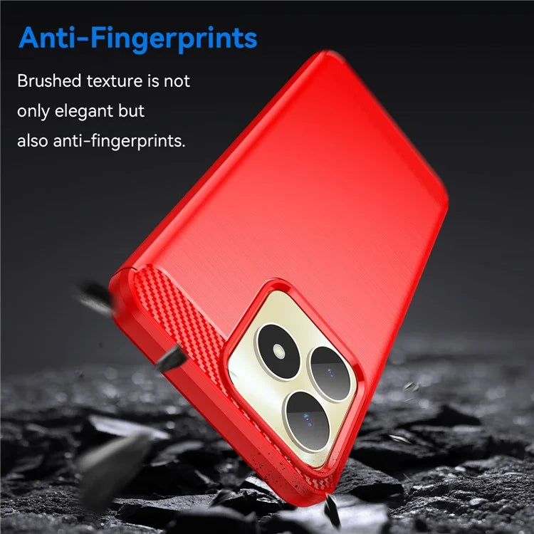 For Realme Note 50 4G Case Carbon Fiber Texture Anti-drop TPU Back Cover