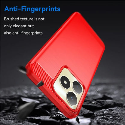 For Realme Note 50 4G Case Carbon Fiber Texture Anti-drop TPU Back Cover