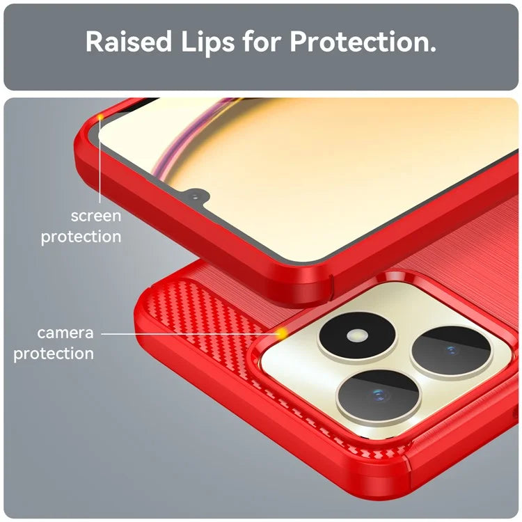 For Realme Note 50 4G Case Carbon Fiber Texture Anti-drop TPU Back Cover