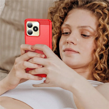 For Realme Note 50 4G Case Carbon Fiber Texture Anti-drop TPU Back Cover