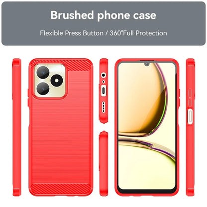 For Realme Note 50 4G Case Carbon Fiber Texture Anti-drop TPU Back Cover