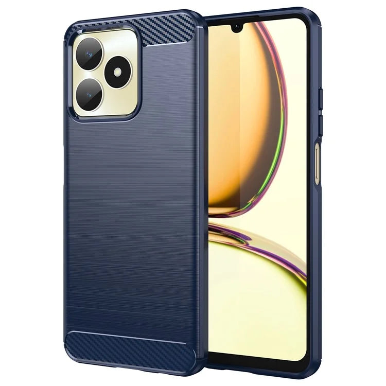 For Realme Note 50 4G Case Carbon Fiber Texture Anti-drop TPU Back Cover