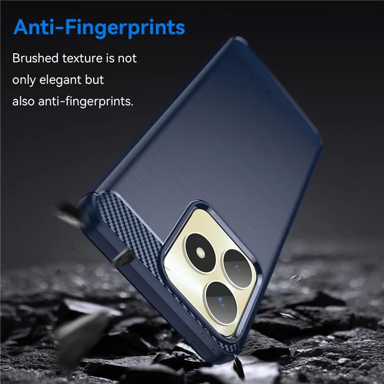 For Realme Note 50 4G Case Carbon Fiber Texture Anti-drop TPU Back Cover