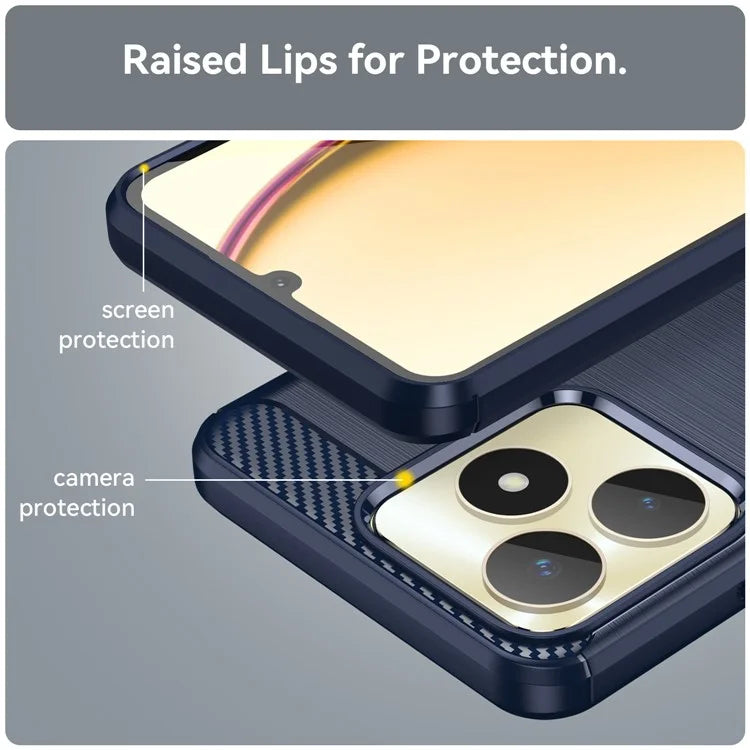 For Realme Note 50 4G Case Carbon Fiber Texture Anti-drop TPU Back Cover