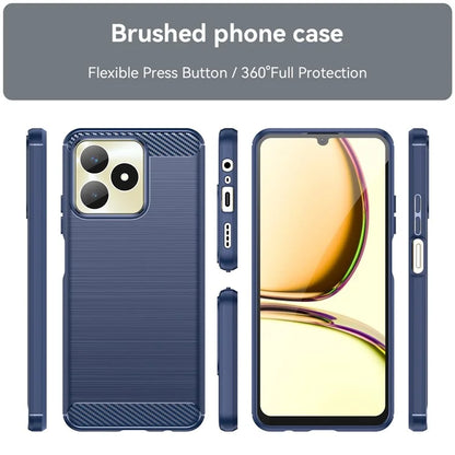 For Realme Note 50 4G Case Carbon Fiber Texture Anti-drop TPU Back Cover