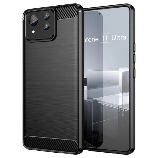 For Asus Zenfone 11 Ultra 5G TPU Case Carbon Fiber Texture Soft Phone Cover