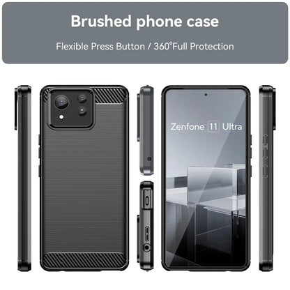 For Asus Zenfone 11 Ultra 5G TPU Case Carbon Fiber Texture Soft Phone Cover