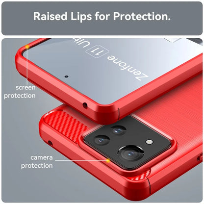 For Asus Zenfone 11 Ultra 5G TPU Case Carbon Fiber Texture Soft Phone Cover