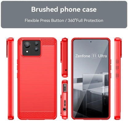For Asus Zenfone 11 Ultra 5G TPU Case Carbon Fiber Texture Soft Phone Cover
