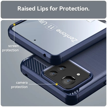 For Asus Zenfone 11 Ultra 5G TPU Case Carbon Fiber Texture Soft Phone Cover