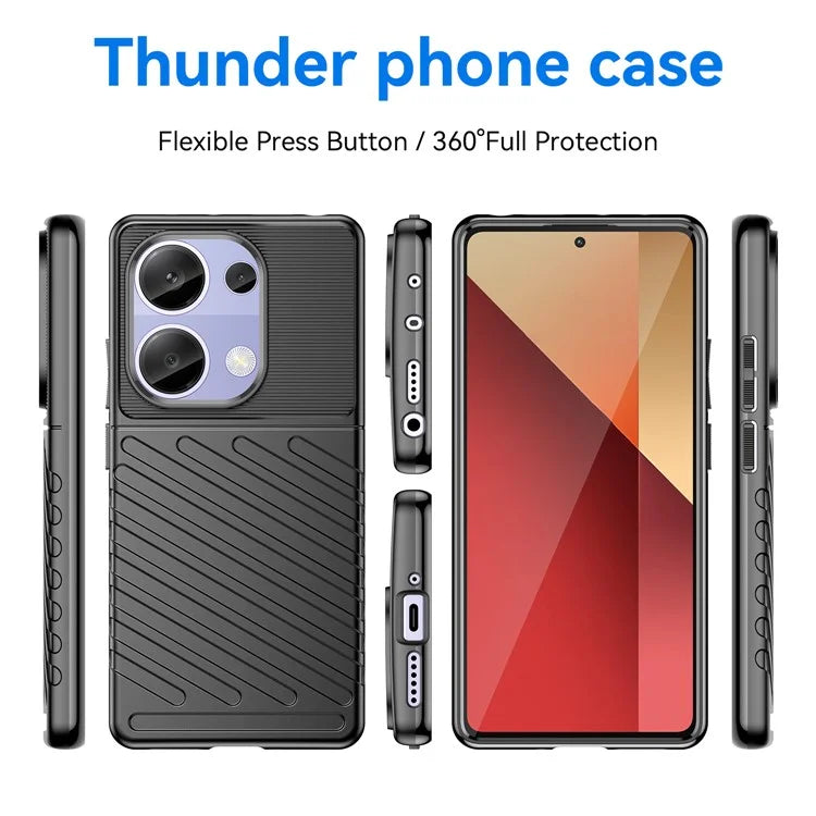 Thunder Series For Xiaomi Redmi Note 13 Pro 4G / Poco M6 Pro 4G TPU Case Twill Texture Phone Back Cover