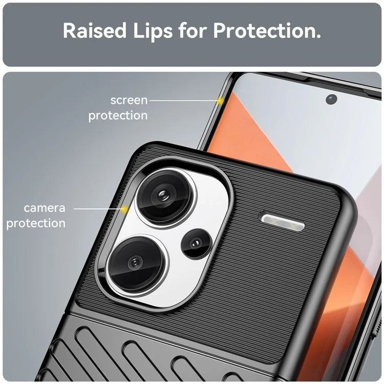 Thunder Series For Xiaomi Redmi Note 13 Pro+ 5G TPU Phone Case Twill Texture Back Cover