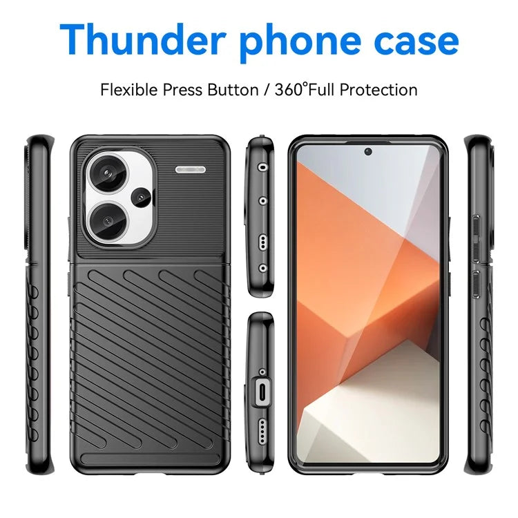Thunder Series For Xiaomi Redmi Note 13 Pro+ 5G TPU Phone Case Twill Texture Back Cover