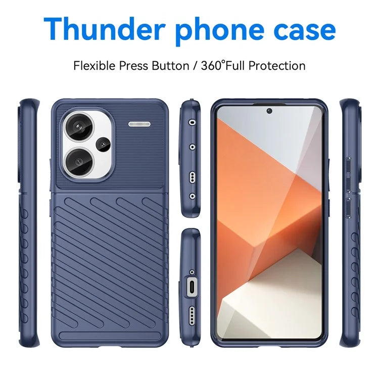 Thunder Series For Xiaomi Redmi Note 13 Pro+ 5G TPU Phone Case Twill Texture Back Cover