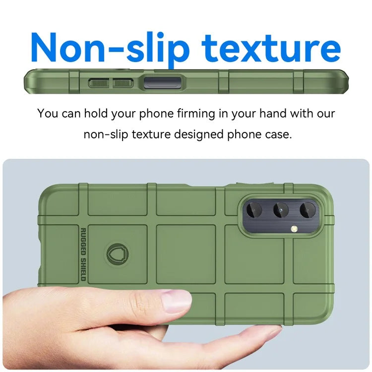 For Samsung Galaxy M14 4G Case Square Grid Texture Non-Slip TPU Phone Cover