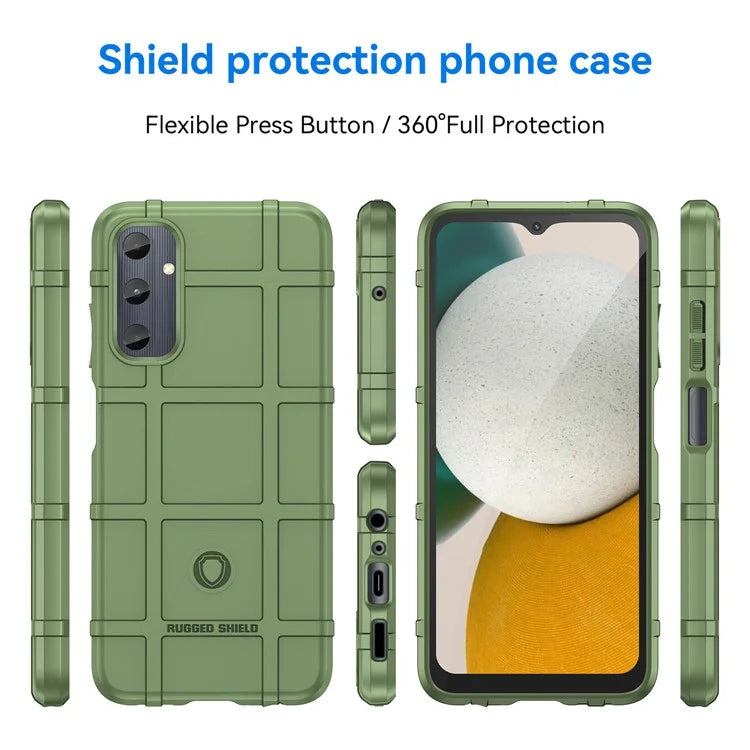 For Samsung Galaxy M14 4G Case Square Grid Texture Non-Slip TPU Phone Cover