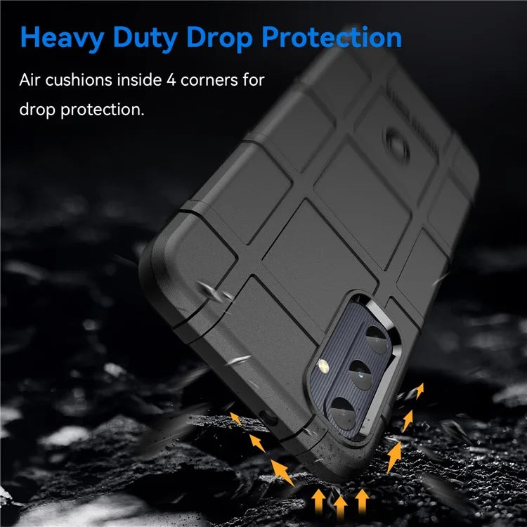 For Samsung Galaxy M14 4G Case Square Grid Texture Non-Slip TPU Phone Cover