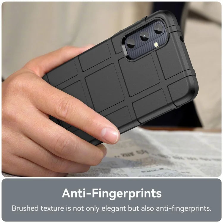 For Samsung Galaxy M14 4G Case Square Grid Texture Non-Slip TPU Phone Cover