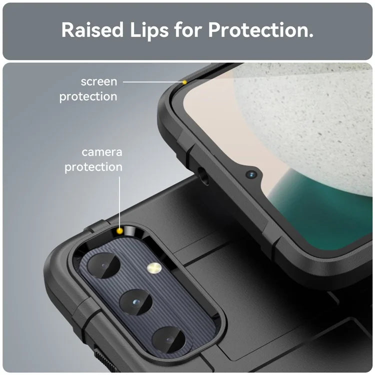 For Samsung Galaxy M14 4G Case Square Grid Texture Non-Slip TPU Phone Cover