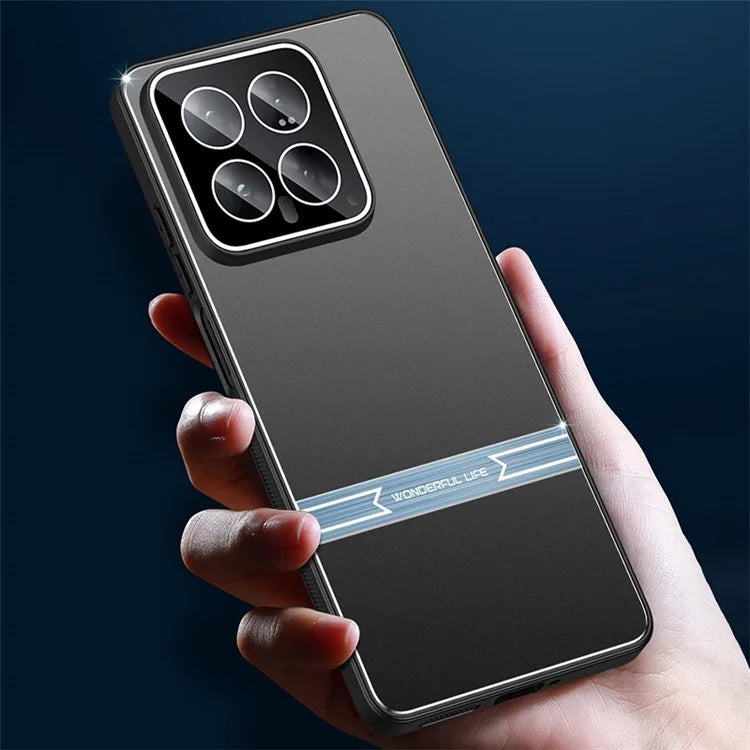 For Xiaomi 14 Phone Case Metal+PC+TPU Matte Anti-scratch Smartphone Cover