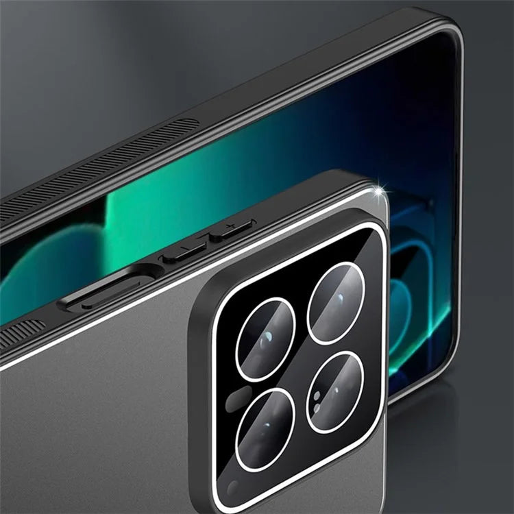 For Xiaomi 14 Phone Case Metal+PC+TPU Matte Anti-scratch Smartphone Cover