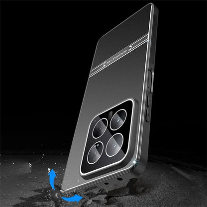 For Xiaomi 14 Phone Case Metal+PC+TPU Matte Anti-scratch Smartphone Cover