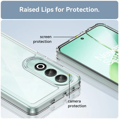 For OnePlus Nord CE4 5G Case Drop-Proof TPU Frame Clear Acrylic Protective Phone Shell