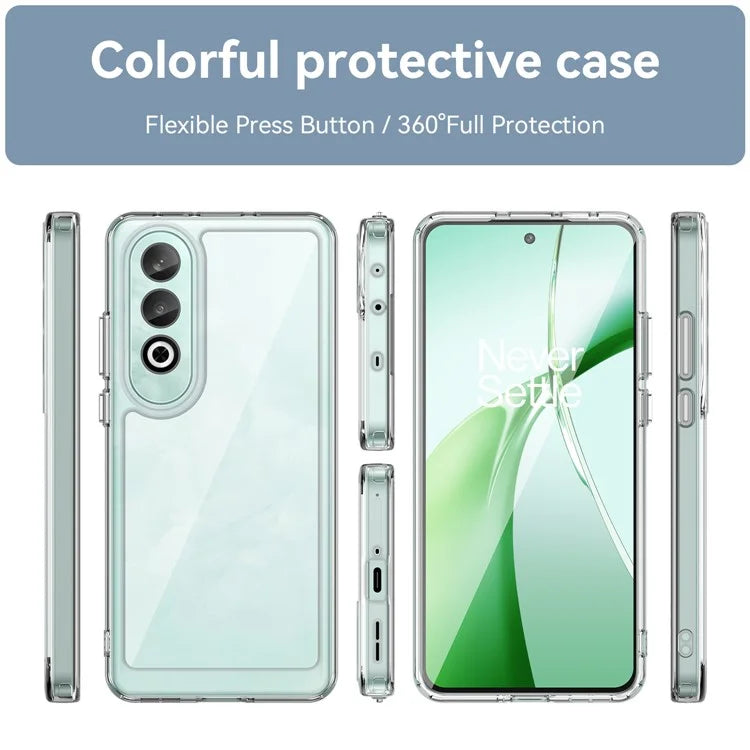 For OnePlus Nord CE4 5G Case Drop-Proof TPU Frame Clear Acrylic Protective Phone Shell