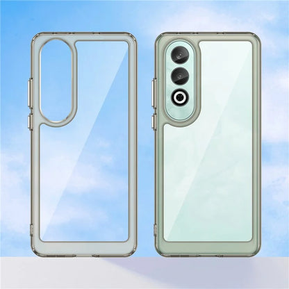 For OnePlus Nord CE4 5G Case Drop-Proof TPU Frame Clear Acrylic Protective Phone Shell Grey