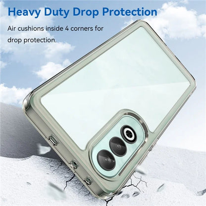 For OnePlus Nord CE4 5G Case Drop-Proof TPU Frame Clear Acrylic Protective Phone Shell Grey