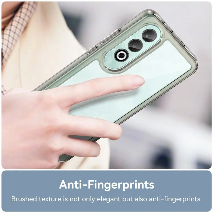 For OnePlus Nord CE4 5G Case Drop-Proof TPU Frame Clear Acrylic Protective Phone Shell Grey