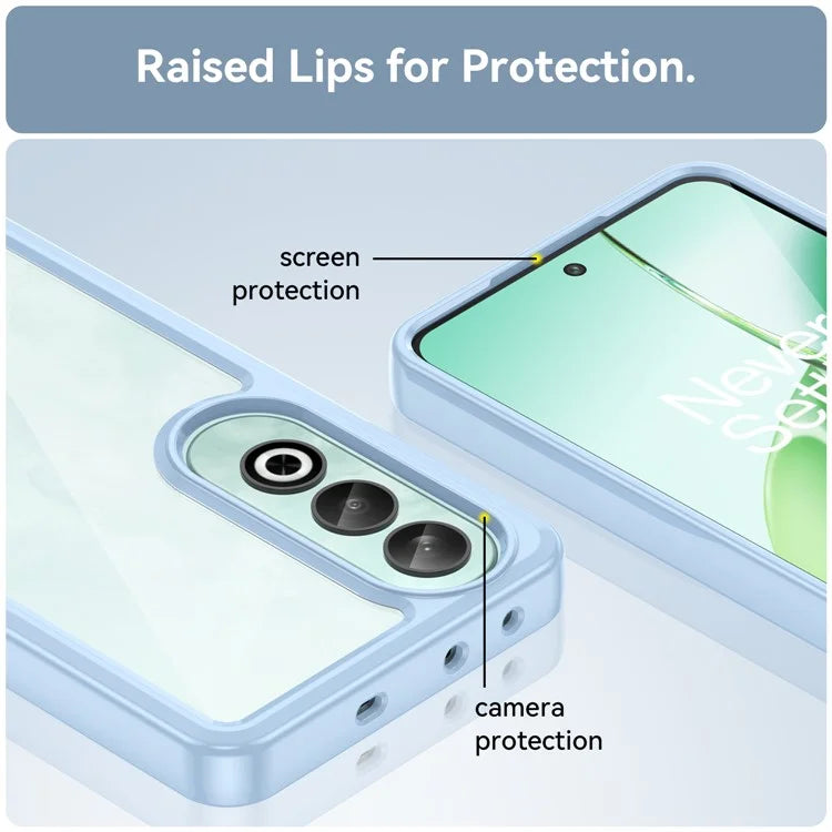For OnePlus Nord CE4 5G Case Drop-Proof TPU Frame Clear Acrylic Protective Phone Shell