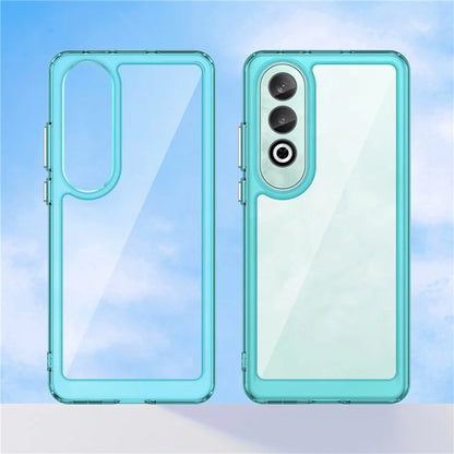 For OnePlus Nord CE4 5G Case Drop-Proof TPU Frame Clear Acrylic Protective Phone Shell Blue