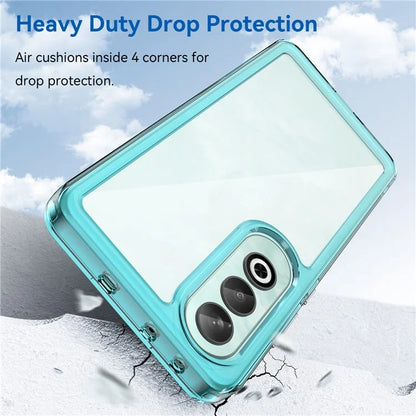 For OnePlus Nord CE4 5G Case Drop-Proof TPU Frame Clear Acrylic Protective Phone Shell Blue