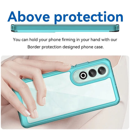 For OnePlus Nord CE4 5G Case Drop-Proof TPU Frame Clear Acrylic Protective Phone Shell Blue