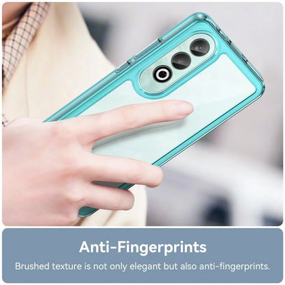 For OnePlus Nord CE4 5G Case Drop-Proof TPU Frame Clear Acrylic Protective Phone Shell Blue