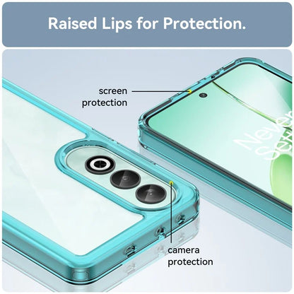 For OnePlus Nord CE4 5G Case Drop-Proof TPU Frame Clear Acrylic Protective Phone Shell Blue